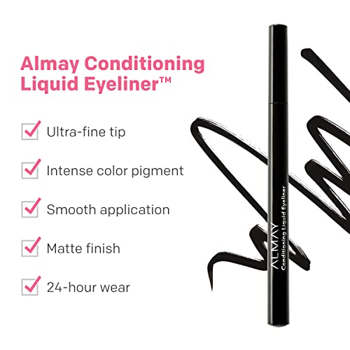 Almay Conditioning Liquid Eyeliner, Longwearing, Waterproof, Hydrating (Packaging May Vary), 30 Navy, 0.03 fl oz