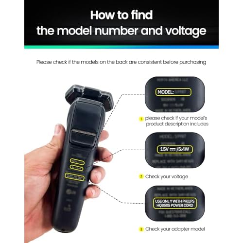 6FT HQ8505 Power Cord Fit for Philips Norelco MG5750 MG7750 MG7770 MG7790 QP6531 QP6520 Charger Cord Electric Shaver Razor Beard Trimmer 15V