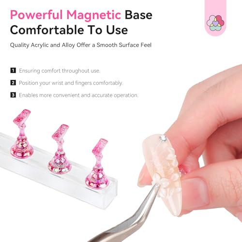 Saviland Poly GEL Nail Colors£º20 Colors Nail Extension Gel Kit Bright Rainbow SAVILAND 3 Set Essentials Nail Stand for Press Ons :Powerful Magnetic Nail Holder for Painting Nails Stand Fake Nail Stand