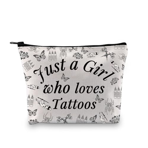 XYANFA Tattoo Inspired Makeup Bag - Tattoo Artist Gifts Zipper Pouch (Cotton)