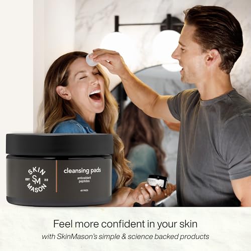 Peptide Exfoliating & Resurfacing Pads by SkinMason - Glycolic Acid, Salicylic Acid, Hydrating