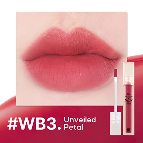 MERZY The Watery Blur Velvet Tint ? Vegan Long-Lasting Lip Tint with Soft Matte Finish ? Gel-to-Powder Texture, High-Pigment Color #03 UNVELIED PETAL, 0.13 fl oz