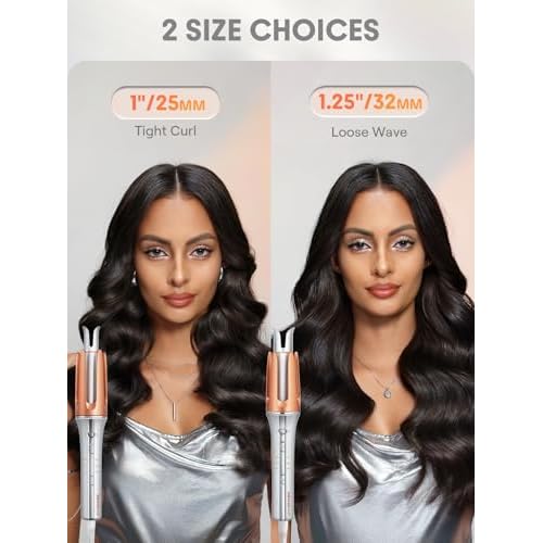 SHEGLAM Automatic Curling Iron 1 1/4 inch + 24K Anti-Frizz Hair Oil