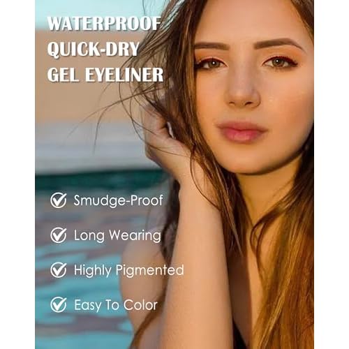 Burgundy Matte Gel Eyeliner Pencil Waterproof, Metallic Retractable Cream Smooth Eye Liner Pencils, Long Lasting Waterline Hypoallergenic Precision Eyeliner Pencil, Smudge-Proof Makeup for Women-07