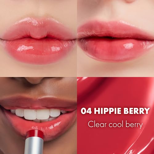 rom&nd GLASTING MELTING BALM 04 HIPPIE BERRY - K-Beauty Hydrating Lip Gloss Stick for Crystal Water-Gloss Shine, Vivid Long-Lasting Tint & Plump, Non-Sticky Comfort