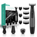 VOYOR Beard Trimmer for Men Electric Razor, Nose Face Body Hair Trimmer with Adjustable Length Combs All in 1 Rechargeable Mens Grooming Kit Cordless Electric Shaver Wet/Dry TX510 (Grey)
