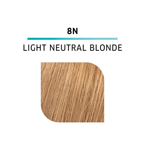 WELLA colorcharm Demi Permanent Hair Color, Adds Gloss & Color Richness, Gray Coverage, 8N Light Neutral Blonde + 10 Vol. Developer