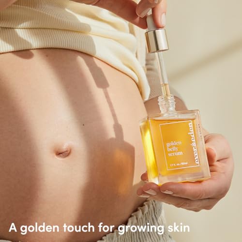 Evereden Golden Belly Serum, 1.7 fl oz. | Clean & Vegan Women's Belly Oil for Pregnancy and Postpartum | Clean Maternity Skincare | Non-Toxic Stretch Mark Oil