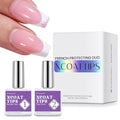 btartboxnails XCOATTIPS - Builder Gel Top Coat Set, French Tip Press on Nails with Builder Gel Top Coat Set