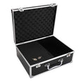 Kit Box Case,Machine Case 12.6" x 9.5" x 5.1" W/Lock Makeup Carrying Bag Storage Case Organize with Clasp,Aluminum Alloy with Sponge for Equipment Cosmetic Makeup Tools (black)