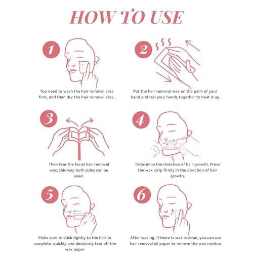 40PCS Facial Wax Strips for Hair Removal, Facial Hair Removal for Women, Waxing Kit for Women's Face, Bikini, Chest, Body, Arms, Legs, Back | 40ct Waxing Strips & 4 calming Oil Wipes