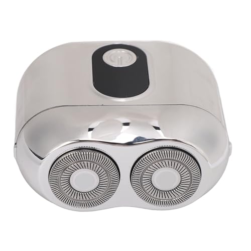 Mini Electric Beard Cutter, Portable Lightweight USB Rechargeable Trimmer with LED Display, Washable Design, Electroplated Silver