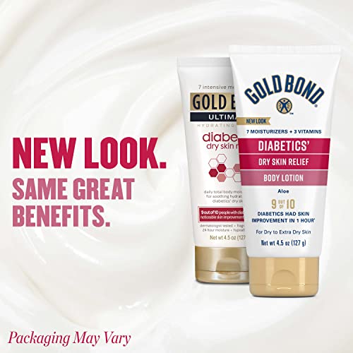 Gold Bond Diabetic Body Lotion, Dry Skin Relief with Vitamin E & Aloe to Soothe & Moisturize Flaky, Rough Skin, 4.5 oz