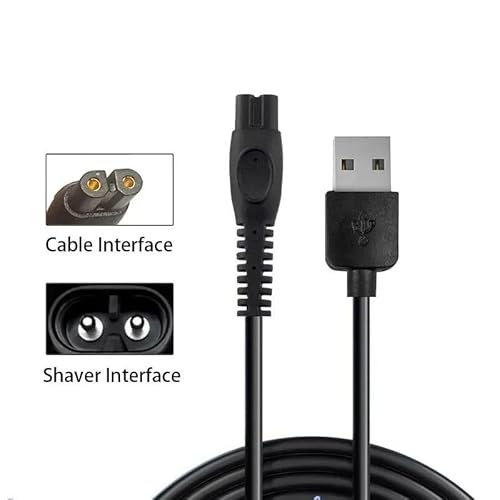 5V USB Charging Cable for Phillips Norelco One Blade PQ888 PQ889 MG5910 MG7900 MG7910 MG9510 MG9520 S5885 S7886 Charger Cord Adapter Electric Shaver USB Plug Charging