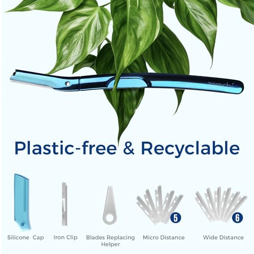 Upgrade Metallic Blue Finish Eyebrow Razor with Silver Eyebrow Razor