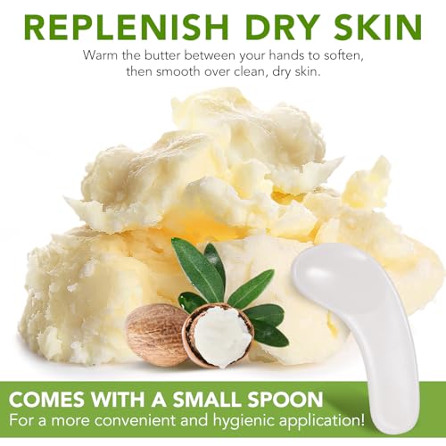 Unrefined Shea Butter Raw Organic - Vitamines A D E&F - Revitalizes Skin - Youthful Glow, Healthy Vibrant - Non-greasy, Moisture Lock, Deep Nourishment - Multi-use for Skin, Hair, Nail - 220g