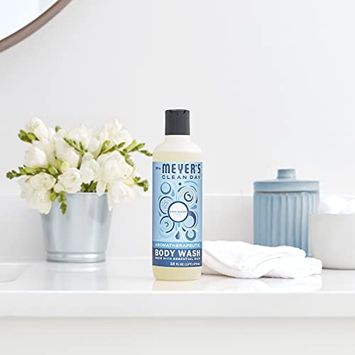 Mrs. MEYER'S CLEAN DAY Moisturizing Body Wash for Women and Men, Shower Gel Formula Made with Essential Oils, Rain Water, 16 oz (Pack of 2)