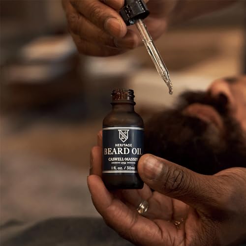 Caswell-Massey Face and Beard Oil for Men, Relieves Skin Sensitivity and Restores Moisture, Natural Beard Oil with Refreshing Scent, Made in USA, 1 Fl Oz