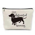 Huester Dachshund Wiener Dog Makeup Bag, Cosmetic Pouch for Dachshund Lovers, Travel Size, Women, Girls