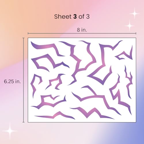 UV Glow Pattern Temporary Tattoos | Purple Demon Energy Pattern | Blacklight Activated Neon Blue | Hunter Cosplay | Fake Tat Stickers | Kpop Birthday, Glow Party, RPD, Halloween