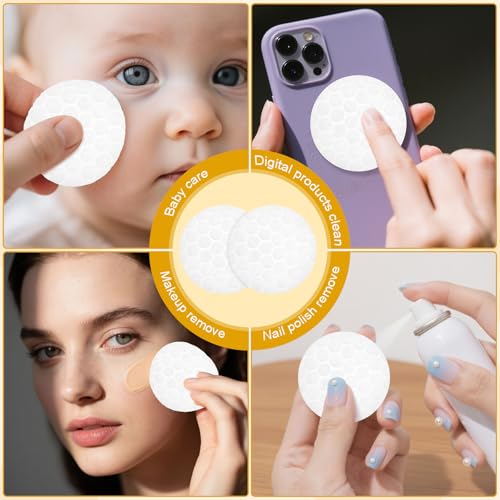 Hotel Vanity Kit Individually Wrapped Bulk Travel Cleaning Kit for Hotels Disposable Travel Size Hotel Hospitality Supplies Hygiene Kits for Homeless in Bulk Round Cotton (200)