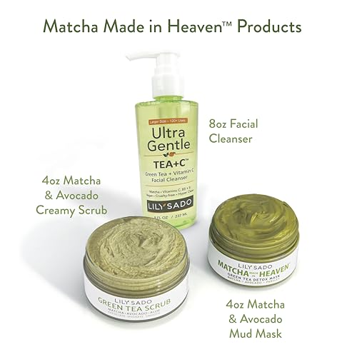 LILY SADO MATCHA MADE IN HEAVEN¢â Green Tea Matcha & Avocado Face Mask - Natural Organic Vegan Facial Mask - Anti-Aging Antioxidant Defense Against Acne, Blackheads & Wrinkles ? Get Visible Results