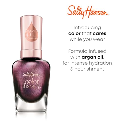 Sally Hansen Color Therapy Nail Polish | Biotin, Argan Oil, Long Lasting, Healthy Nails, Nail Strengthener, Semi-Opaque | 220 Rosy Quartz | Rosy Pink Nail Color