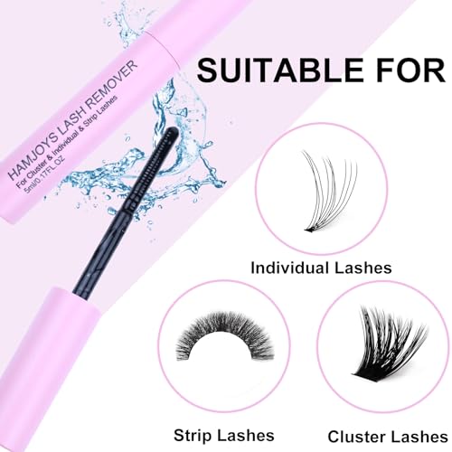 Cluster Lash Glue Remover Quick-Dissolving False Eyelash Remover for Easy Removing Lash Bond and Seal Safe Formula Lash Extension Clusters Remover 5ml Cluster Eyelash Extensions Remover