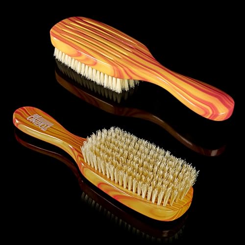 Torino Pro Wave Brush #8789-7 Row Soft bristles -100% Pure Boar Bristles - Great Workhorse for laying down your 360 Waves