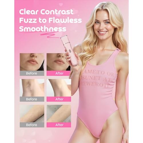 Bikini Trimmer for Women, Dovety 3 in 1 Painless Electric Razors for Women, Rechargeable Pubic Hair Trimmer Electric Shaver for Legs Body Facial Hair, IPX7 Waterproof, Ceramic Blade, USB Charge Dock