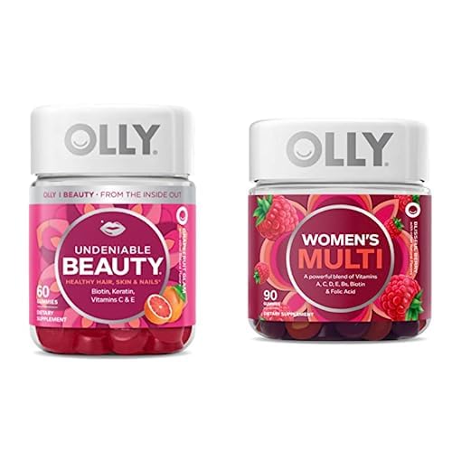 OLLY Undeniable Beauty and Women¡¯s Perfect Multi Starter Pack Bundle, Hair, Skin, and Nails Support, Vitamins A, C, D, E, Bs, Biotin & Folic Acid