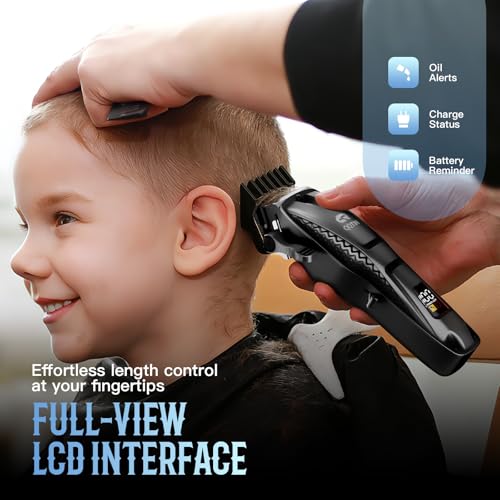 Hair Clippers for Men Professional, Cordless Clippers and Trimmers Set for Hair Cutting, 8500RPM Rechargable Electric Hair Trimmer for Self-Haircut and Family Use (Black)