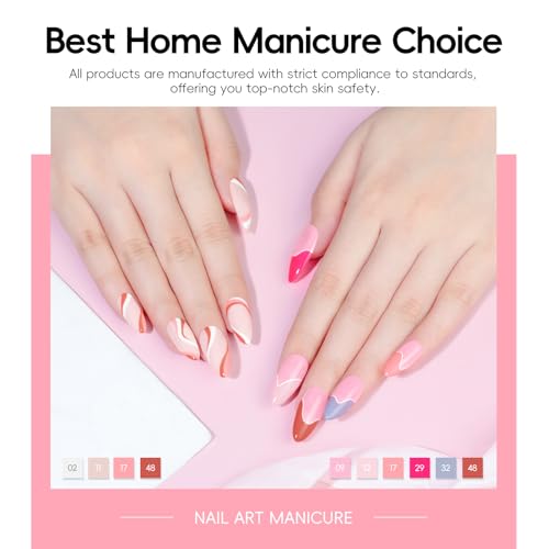 PEACECOLOR 53PC Gel Nail Polish Kit with U V Light and Drill 35 Colors Soak Off Gel Polish with Matte Glitter Glossy Top Base Coat Art Manicure Complete Nail Polish Kit Gifts for Women