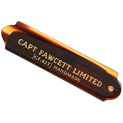 Captain Fawcett Folding Pocket Beard Comb | Hand Crafted | Fine Toothed Hair Comb | 82T | 193mm |