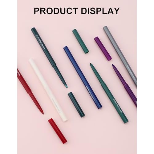 4PCS Matte Purple Eyeliner Pencil, Waterproof Smudge Proof Long-lasting, High-Pigmented Colorful Eye Liner Pencils, Retractable Eyeliner