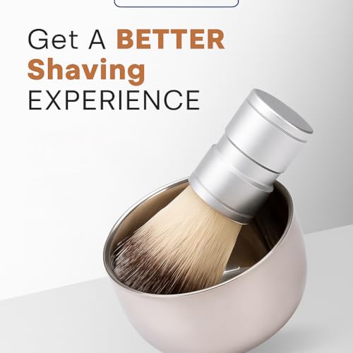 Men's Shaving & Grooming Set, Double Edge Safety Razor, Shaving Brush, Razor & Brush Stand,10 Blades, Shaving Bowl, Valentine Gift For Men, Gift for Fathers/Dads (Silver)