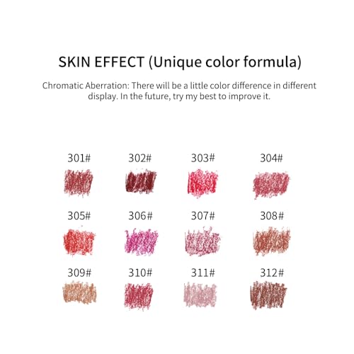 12 Colors Matte Lip Liner Set Long Lasting Waterproof Lip Liner Pencil Matte Velvet Lipstick Set Natural Soft High Pigmented Lip Makeup