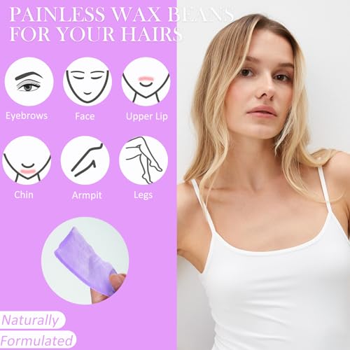 Wax Beads Bulk - 2.5lb Wax Beans Supplies for Esthetician - Professinal Painless Waxing for Face, Upper Lip, Bikini, Leg, Women Natural Melting Kit - Hypoallergenic Hard Wax Beads Bulk