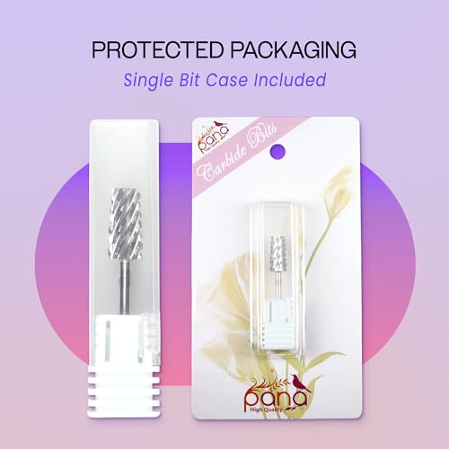 pana Professional USA Tapered Barrel Bit Nail Drill (Gold, Silver, Ceramic) (Extra Coarse (Silver))
