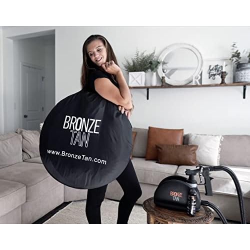 Pop Up Spray Tan Tent for Professionals - Waterproof Booth With Portable Carrying Case for Spray Tan Salons - Self Tanning Black by Bronze Tan