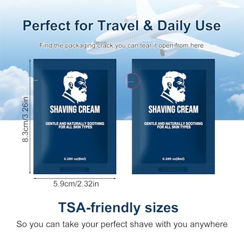 Shaving Cream Bulk Travel,8ml/0.28 oz Travel Shave Cream Disposable Shaving Cream in Bulk for Hotel Homeless £¨Jasmine£¬pack of 100)