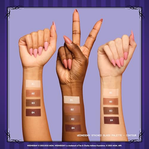 NYX PROFESSIONAL MAKEUP Wednesday Stained Glass Contour Palette, Makeup Palette with 4 Versatile, Intensely Pigmented Contour Shades