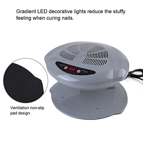 Air Nail Dryer, 400W Intelligent Automatic Sensor Hot & Cold Air Nail Polish Drying Fan Manicure Tool for Home Salon Both Hands and Feet Use, Grey