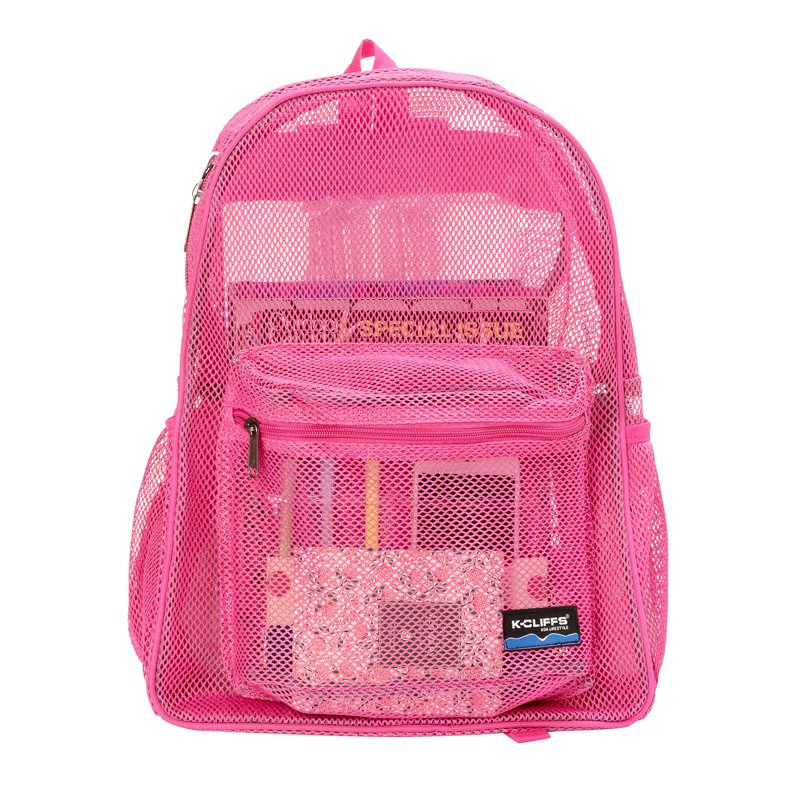 Heavy Duty Mesh Backpack for School & Gym - Transparent Student Bookbag