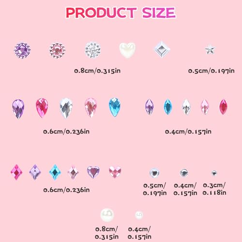 10 Sheets Face Gems Jewels for Makeup Self Adhesive Rhinestones Gems Stickers for Face Nail Eyes Decor Bling Stick on Jewels for Christmas DIY Craft, Card Decorations