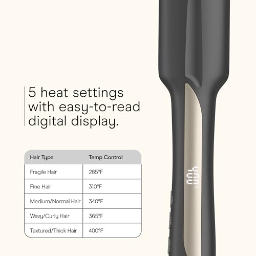 Infiniti PRO CONAIR Tension Control Straightening Brush, Heated Hair Brush with Tension Control Holds Hair in Place, Ionic Technology Adds Shine and Reduces Frizz, Gray