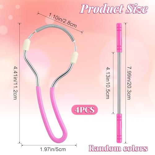 4Pcs Spring Facial Hair Removers for Women, Spring Manual Epilator Hair Removal Threading Tools Face Hair Remover with Handle