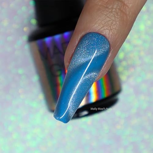 Madam Glam - Holographic Cat Eye Gel Polish 15ml 0.5 fl/oz - Nail Art Enhancement - Magnetic Effect - Long-Lasting, Vibrant, Vegan, Hema-Free