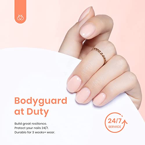 Beetles Builder Gel for Nails-Cover Nude Translucent 8 in 1 Nail Thickening Strengthening Building Apex for Beginner DIY Salon at Home,Natural Nude Builder Nail Gel, UV & LED Lamp Cured Needed