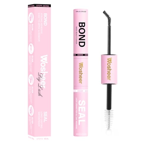 Lash Glue Bond and Seal Waterproof Long Lasting Strong Hold 2 in 1 Eyelash Glue Lash Bond and Seal Cluster Eyelash Waterproof Lash Cluster Glue for DIY Lash Extensions - Black